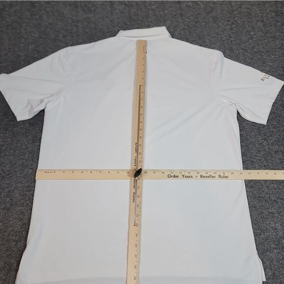 Peter Millar Summer Comfort Blue Jack National Golf Polo Shirt Size L White - Picture 9 of 11